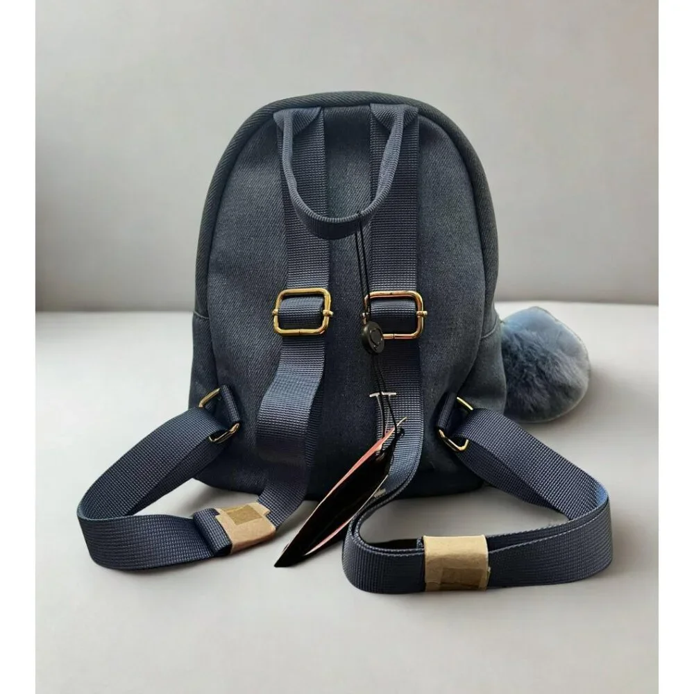 Denim Blue Rhinestone Studded Mini Backpack - Picture 4 of 4